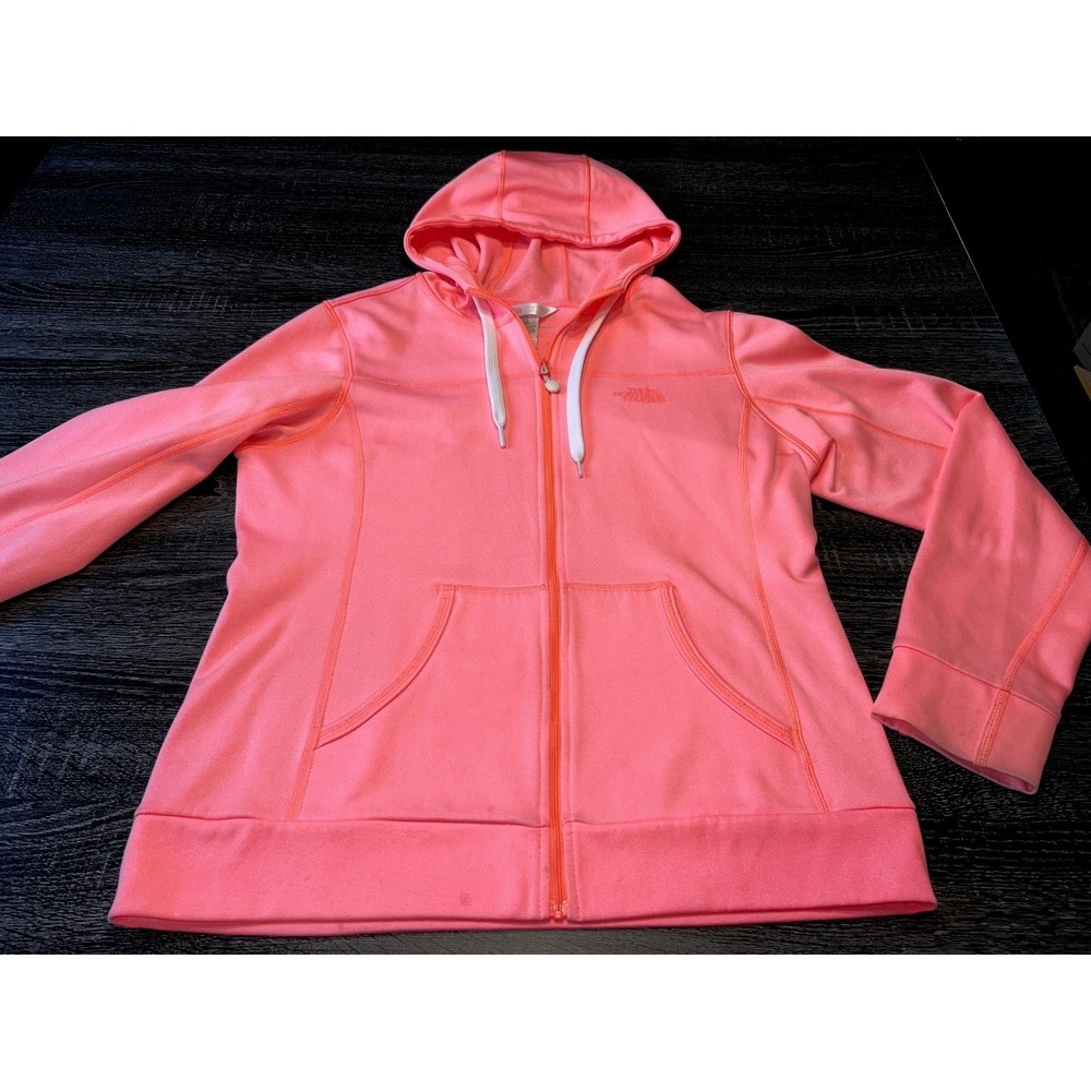 The North Face Women's Hoodie Pink Full Zip Fleece Size M Flaw/Marks